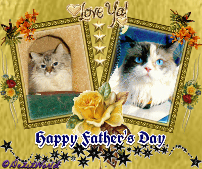 Dezi and Raena in a golden frame for Father's day