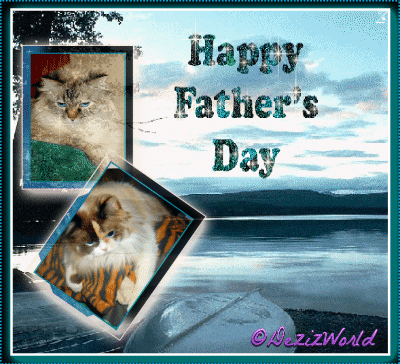 Dezi and Raena in an ocean view frame for Father's day