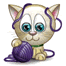 Cat with yarn animated clip art