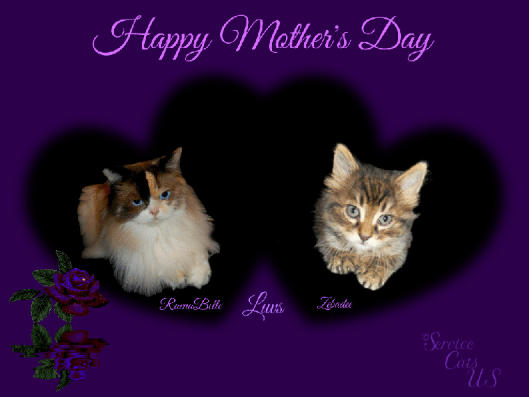 Raena and Zebby in Mother's day frame